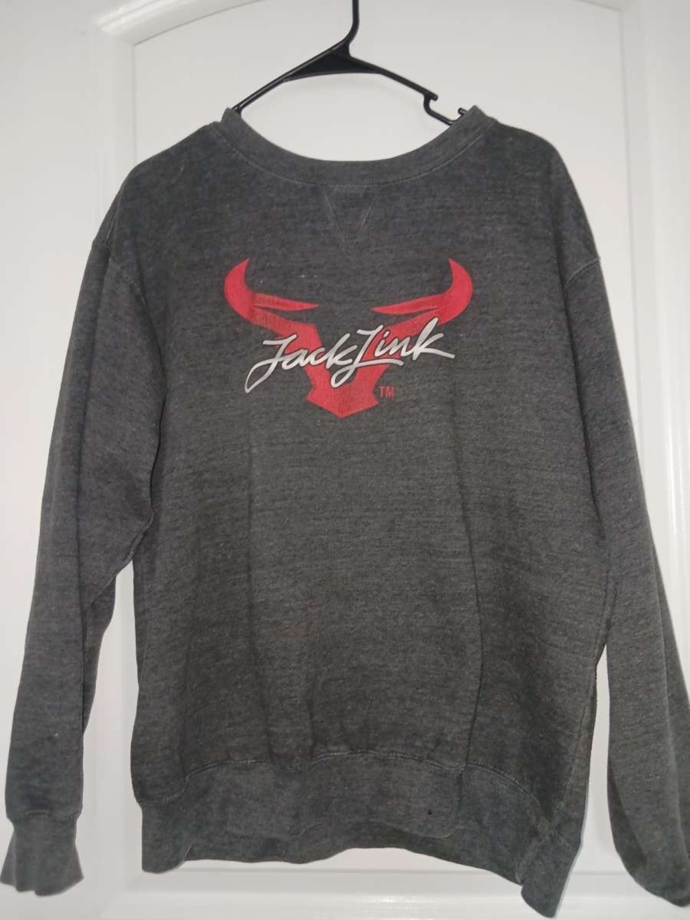 Charcoal Crewneck Sweatshirt with Red Logo